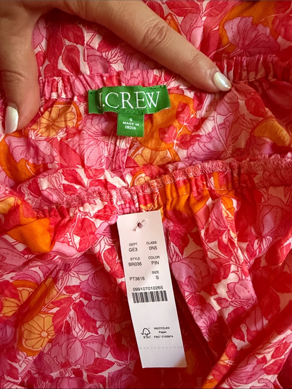NWT J. Crew Pink and Orange Floral V-Neck Maxi Dress - Picture 5 of 5